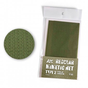 AK Interactive AK8067 REGULAR CAMOUFLAGE NET Type 2 FIELD GREEN