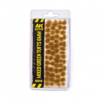 AK Interactive AK8119 Mixed Green Tufts 6mm