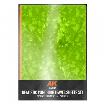 AK Interactive AK8147 PUNCHING LEAVES SHEETS SET (4 units of A4-size sheets)