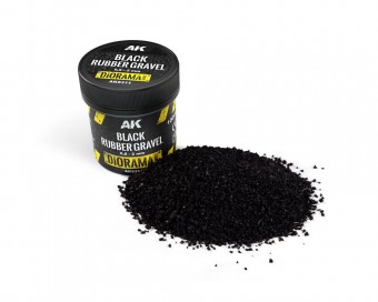 AK Interactive AK8311 BLACK RUBBER GRAVEL 0,8-2MM