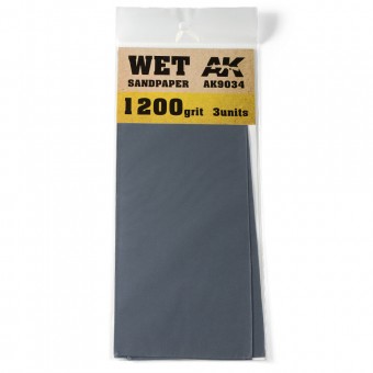 AK Interactive AK9034 Wet Sandpaper 1200 Grit. 3 units
