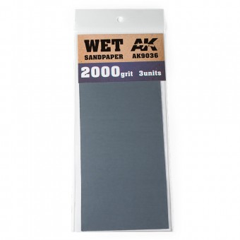 AK Interactive AK9036 Wet Sandpaper 2000 Grit. 3 units