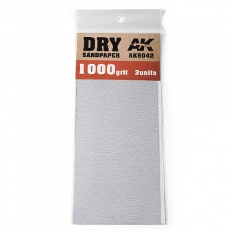 AK Interactive AK9042 Dry Sandpaper 1000 Grit. 3 units