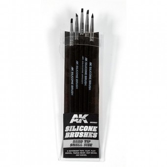 AK Interactive AK9087 SET OF 5 SILICONE BRUSHES HARD TIP SMALL