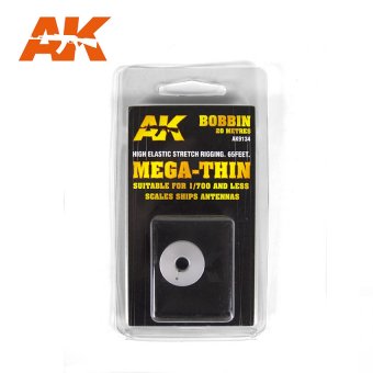 AK Interactive AK9134 Elastic Rigging Bobbin Mega Thin (suitable for 1:700 and smaller scales)
