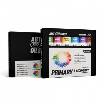 AK Interactive AKABT309 PRIMARY & SECONDARY COLORS SET - ABT 502 OILS