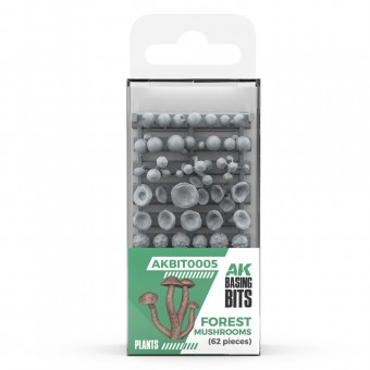 AK Interactive AKBIT0005 FOREST MUSHROOMS pcs.BASING BITS 63 pcs.