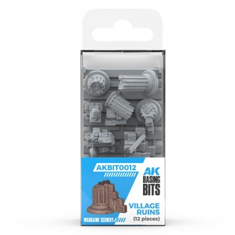 AK Interactive AKBIT0012 VILLAGE RUINS pcs.BASING BITS 12 pcs.