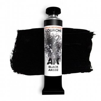 AK Interactive AKG02 BLACK - AK GOUACHE 20 ml.