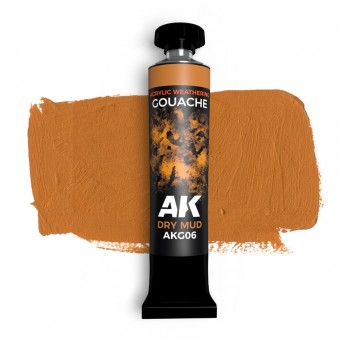 AK Interactive AKG06 DRY MUD - AK GOUACHE 20 ml.