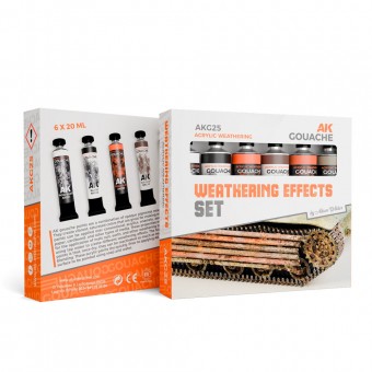 AK Interactive AKG25 WEATHERING EFFECTS SET - AK GOUACHES