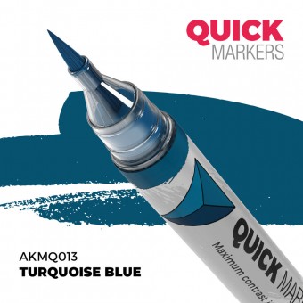 AK Interactive AKMQ013 TURQUOISE BLUE - QUICK MARKER (Box 6 units)