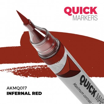AK Interactive AKMQ017 INFERNAL RED - QUICK MARKER (Box 6 units)