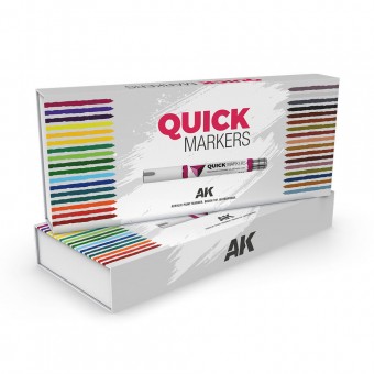 AK Interactive AKMQ150 SPECIAL BOX FULL RANGE QUICK MARKERS 34 UNITS