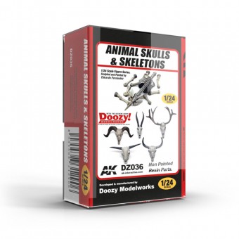 AK Interactive DZ036 ANIMAL SKULLS & SKELETONS / 1:24