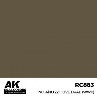 AK Interactive RC883 No.9/No.22 Olive Drab (WWII) 17 ml.