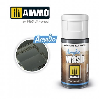 AMMO A.MIG-0706 ACRYLIC WASH Blue Wash