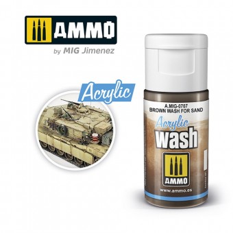 AMMO A.MIG-0707 ACRYLIC WASH Brown Wash for Sand