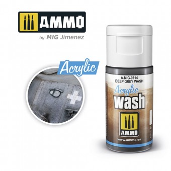 AMMO A.MIG-0714 ACRYLIC WASH Deep Grey Wash