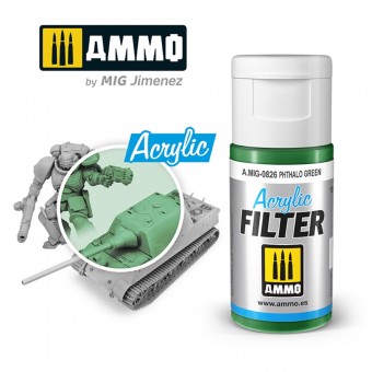 AMMO A.MIG-0826 ACRYLIC FILTER Phthalo Green