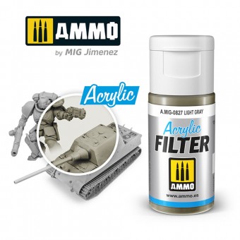 AMMO A.MIG-0827 ACRYLIC FILTER Light Gray