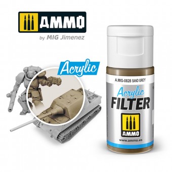 AMMO A.MIG-0828 ACRYLIC FILTER Sand Grey