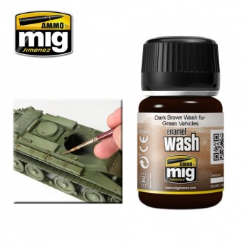 AMMO A.MIG-1005 Dark Brown WASH for Green Vehicles