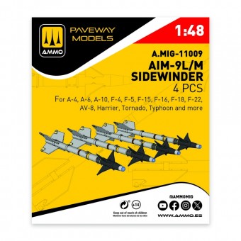 AMMO A.MIG-11009 AIM-9L/M Sidewinder (4 pcs) 1:48