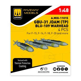 AMMO A.MIG-11015 GBU-31 JDAM with Thermal Protection BLU-109 Warhead (4 pcs) 1:48