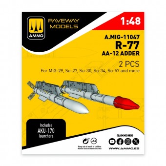 AMMO A.MIG-11047 R-77 - AA-12 Adder (2 pcs) 1:48