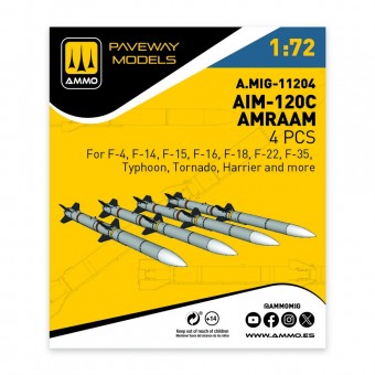 AMMO A.MIG-11204 AIM-120C AMRAAM (4 pcs) 1:72