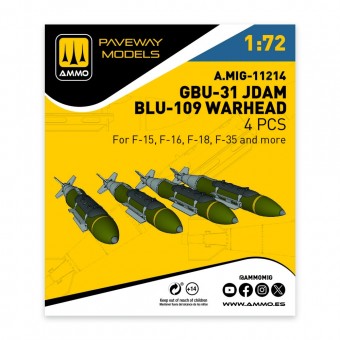 AMMO A.MIG-11214 GBU-31 JDAM BLU-109 Warhead (4 pcs) 1:72