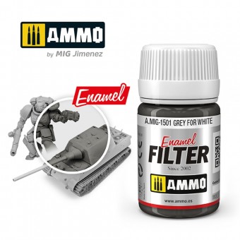 AMMO A.MIG-1501 FILTER Grey for White