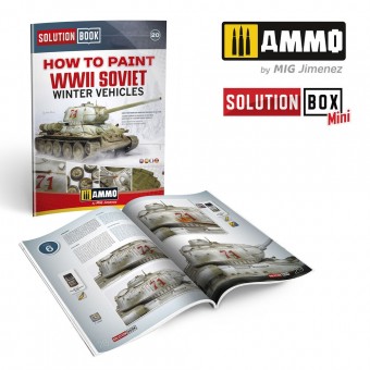 AMMO A.MIG-6603 SOLUTION BOOK 20 - How to Paint WWII Soviet Winter Vehicles - (Multilingual)