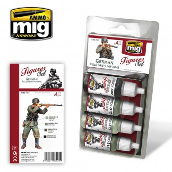 AMMO A.MIG-7021 German Field Grey Uniforms Figures Set
