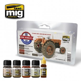 AMMO A.MIG-7145 Civil Vehicles Weathering Set