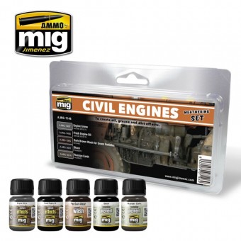 AMMO A.MIG-7146 Civil Engines Weathering Set