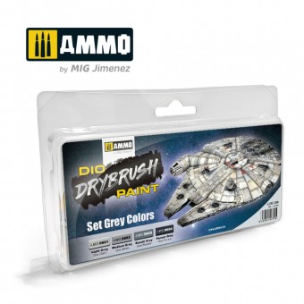 AMMO A.MIG-7300 DRYBRUSH Set Grey Colors