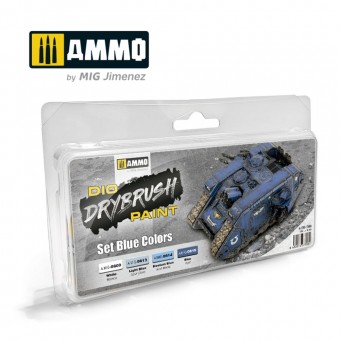 AMMO A.MIG-7303 DRYBRUSH Set Blue Colors