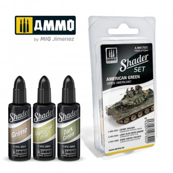 AMMO A.MIG-7322 SHADER Set American Green