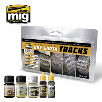 AMMO A.MIG-7437 Dry Earth Tracks Weathering Set