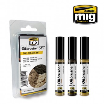 AMMO A.MIG-7511 Soil Colors OILBRUSHER SET