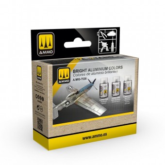 AMMO A.MIG-7538 A-STAND Bright Aluminium Colors Set