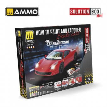 AMMO A.MIG-7904 SOLUTION BOX MINI 24 - How to Paint and Lacquer Scale Cars - COBRA MOTOR PAINTS