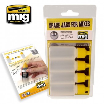AMMO A.MIG-8004 Spare Jars for Mixes (4 x 17mL jars with agitator and dosifier)