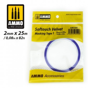 AMMO A.MIG-8240 Softouch Velvet Masking Tape 1 (2mm x 25M)