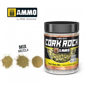 AMMO A.MIG-8431 CREATE CORK Desert Stone Mix (Jar 100mL)