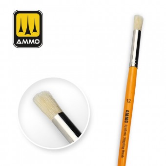 AMMO A.MIG-8587 12 Synthetic Stippling Brush