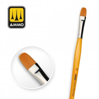 AMMO A.MIG-8589 10 Synthetic Filbert Brush with T-Handle