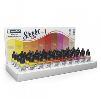 AMMO A.MIG-8760 Shader Matt Vol.1 Display (10 kind of 17 ml Shaders Matt x 4 pcs. each)